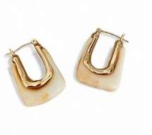 Anthropologie Casa Clara Andy Earrings marbled resin gold