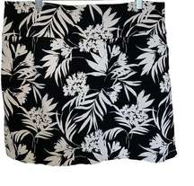 Skort by S C & Co  black and white floral pattern