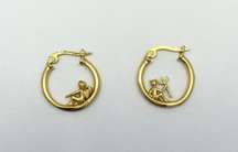 18K Gold Plated Angel and Demon Hoop Earrings for Women