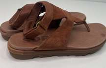 Sorel Torpeda Ankle Strap Sandals Rustic Brown Leather Thong Gladiator Women's 8