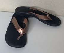 Rose Gold Pink Women’s Flip Flop Sandals Size 8