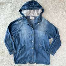 Life in‎ Progress Hooded Oversized Denim Jacket Sz Small