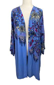 Don’t Know Rain Blue Floral Kimono