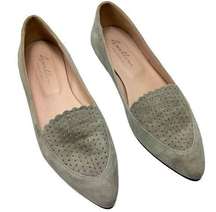 Avellini Vero Cuoio Italian Suede Loafer Flat 38 7.5 Italy Scalloped Designer