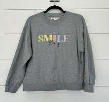 C&C California Women’s Gray Medium Smile Big Sweatshirt