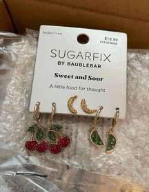 Sugarfix Sweet and Sour Fruit Earrings Trio Pack Lot of 32