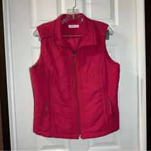 Coldwater Creek Pink Quilted Accent Zip Front Vest size M