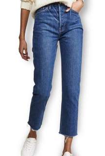 Trave Harper Crop Slim Straight Leg Denim Jeans Size 28 NEW