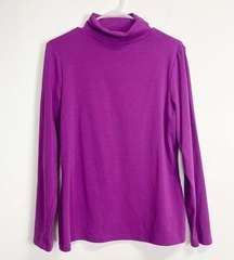 Boden Shirt Womens Size Large Purple Essential Roll Neck Turtleneck Long Sleeve