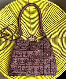 Brown beaded  bag