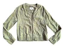 American Eagle Olive Green Soft Bomber Jacket Lightweight Full Zip Size XS