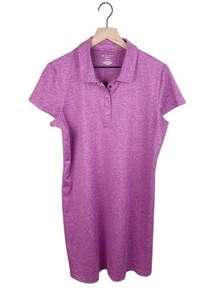 Tek Gear DryTek Women's Athletic Polo Shirt Dress Heathered Purple Size Large