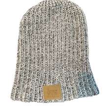 Love Your Melon Knit  Winter Beanie/Hat One Size, 100% Cotton, Gray/White