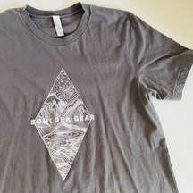 Grey Boulder Gear Mountain Geo Hiking Outdoor Cotton Tee