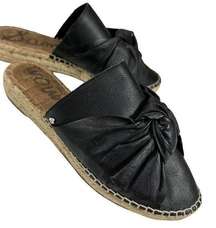 Sam Edelman Lynda Black Leather Espadrille Mules