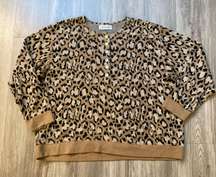 C.D. Daniels Leopard Print Sweater Plus Size 3X