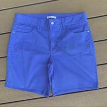 Denim Shorts Bright Blue Riders Lee Bermuda Mid Rise Short Womens 12