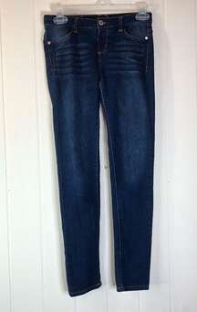 DKNY Skinny 4-Pocket Dark Blue Wash Jeans with Belt Loops