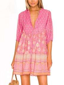 Spell & The Gypsy Utopia Tunic Mini Dress in Flamingo Womens Size Small Boho