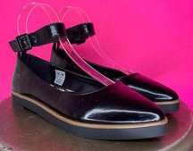 ROCKET DOG LIPTON BLACK PATENT FAUX LEATHER ANKLE STRAP FLAT MARY JANE SHOE SIZE