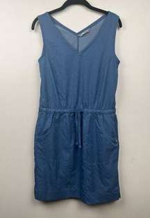 The North Face Blue V Neck Drawstring Dress - size Small