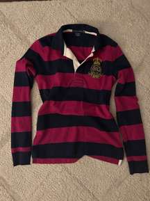 Long Sleeve Striped Polo Shirt