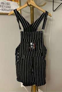 Disney Nightmare Before Christmas Striped Shortalls women's L Jack Sally New