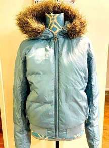 Polo Jeans Ralph Lauren- Hudded puffer jacket blue Size Large #RN67437