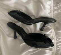 Patent Leather Mule Heels with Bow Detailing size 6