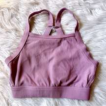 RVCA light purple high neck sports bra S