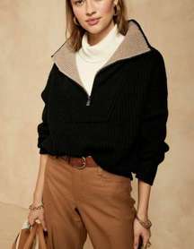 BR Colorblock Quarter Zip Sweater 