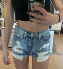 Ripped Denim Shorts