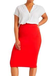 Women's Plus Size Neoprene Pencil Skirt