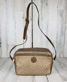 Gucci Brown Canvas Jacquard & Leather Shoulder Bag Retro Print Camera Bag