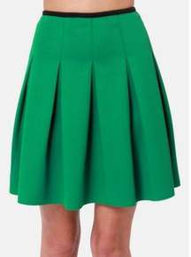 Ark & Co Mystic Pleats-a Green Pleated Skirt Small