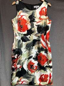 Kasper separates 12 Sheath dress satin floral pattern