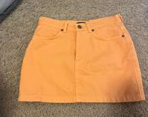 Orange Denim Skirt