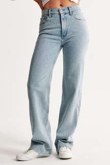 abercrombie and fitch light wash the ‘90s relaxed jean high rise.