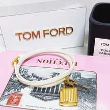 Authentic Tom Ford Patent Ivory & Gold Padlock Anklet / Ankle Bracelet