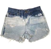 Austin Clothing Co. Cutoff Jean Shorts High Waist Bleached Ombré Cotton Size 4