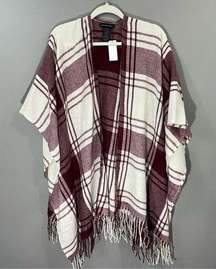 BANANA REPUBLIC cashmere blend wrap in mariana plaid red (OS) NWT