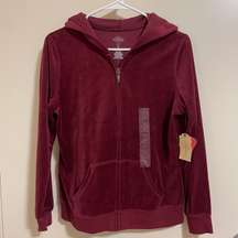 Active Women’s Burgundy Velour Track Jacket Petite (Brand New)