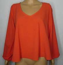 Lovers + Friends Daydream Open Sleeve Slit Blouse Tangerine