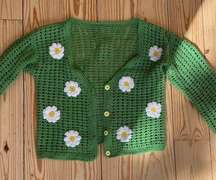 Embroidered Crochet Cardigan