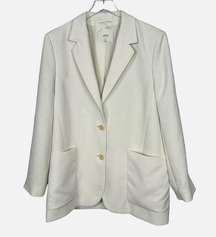 Aritzia Wilfred Sorrento Blazer Ivory Women Size Large Business Casual *Stains*