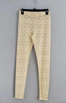 Ryu Cream Lace Pull On Leggings M