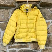 Yellow Y2K Early 2000s  Ralph Lauren Embroidered Puffer Coat Jacket