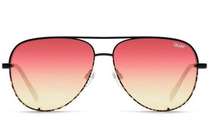 Quay High Key Mini Aviator Sunglasses Black Tortoise Coral