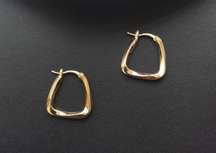 18K Gold Plated Geometric Square Hoop Earrings for Women