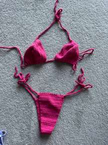 Pink Crochet Bikini